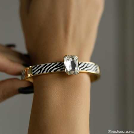 Браслет Francesca Bianchi, кафф, с эмалью и кристаллом, FB25.2-7A PIETRA золотистый, 7см